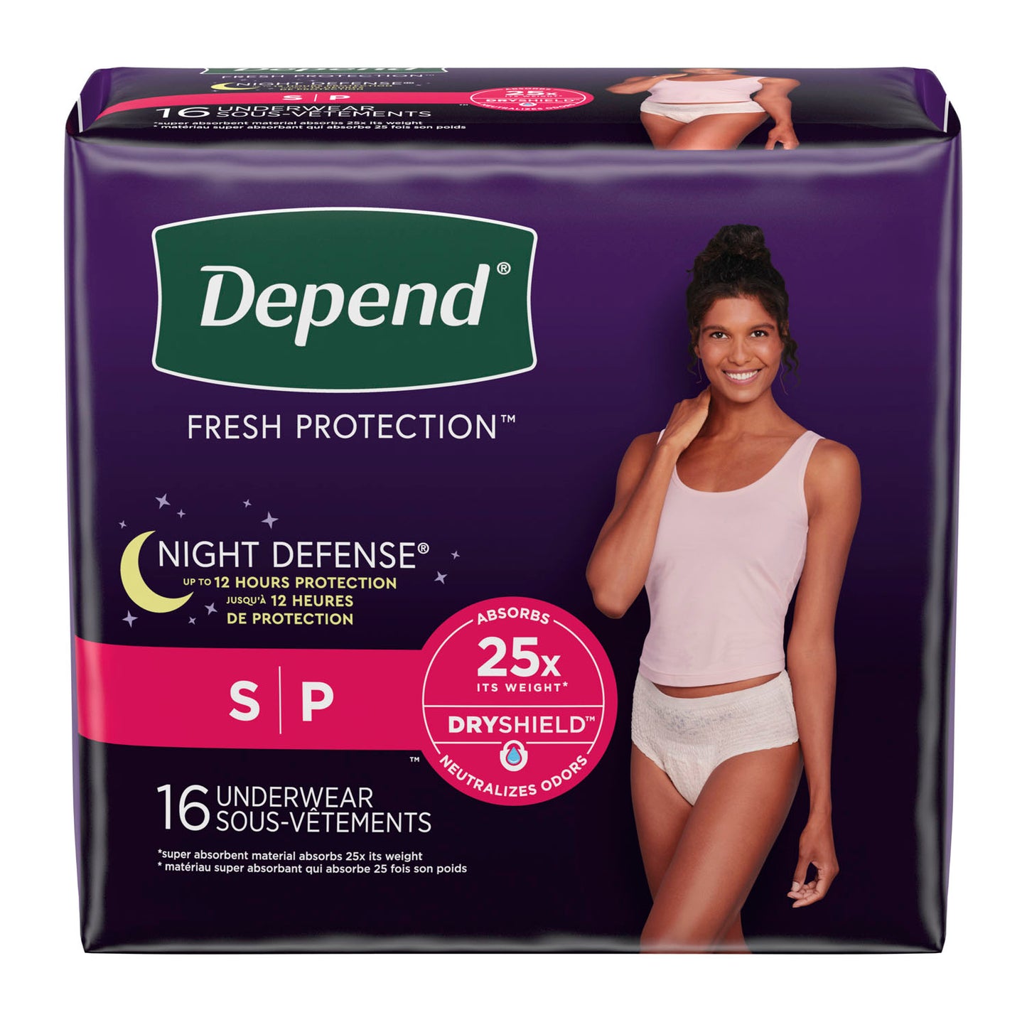 Underwear, Overnight, Small, Women, 16/pk, 4 pk/cs