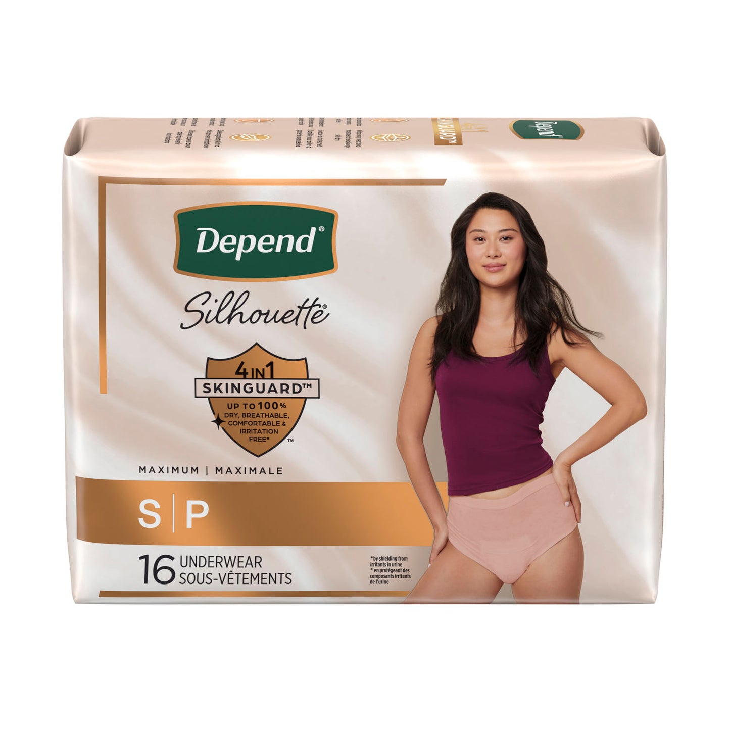 Silhouette Underwear, Female, Max Absorbency, Pink, Small, 16/pk, 2pk/cs