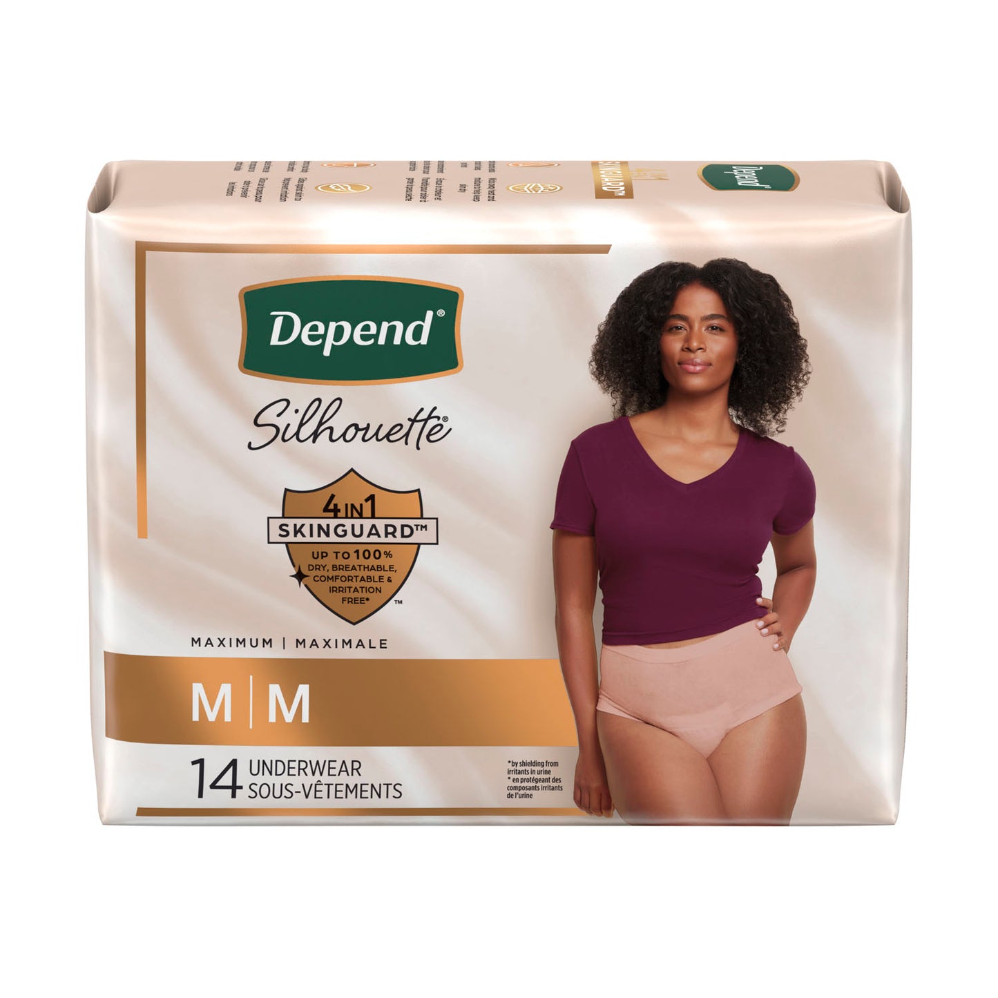 Silhouette Underwear, Female, Max Absorbency, Pink, Medium, 14/pk, 2pk/cs