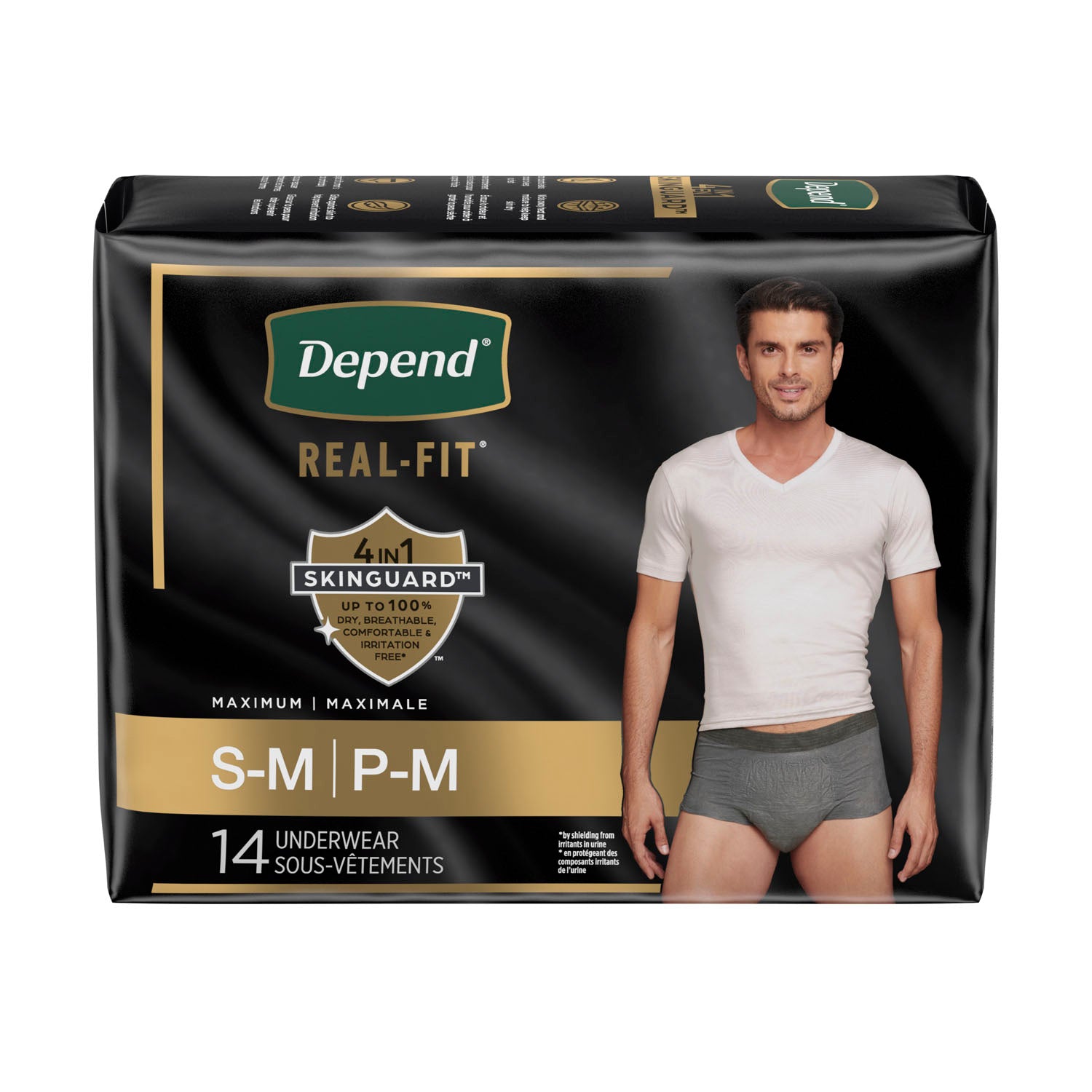 Real Fit Underwear, Male, Adult, Small/Medium, Disposable, Heavy Absorbency, 14/pk, 2pk/cs
