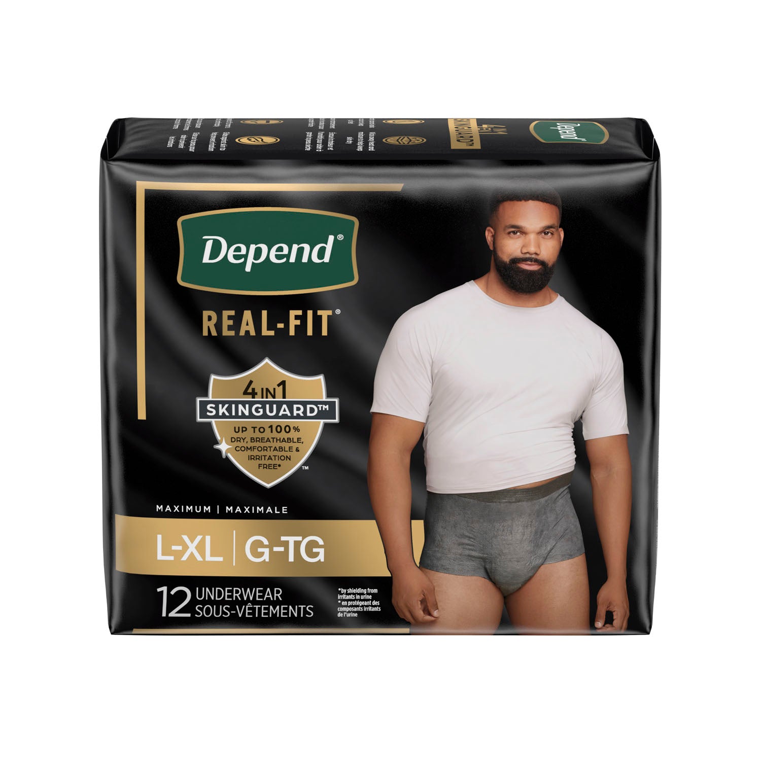 Real Fit Underwear, Male, Adult, Large/X-Large, Disposable, Heavy Absorbency, 12/pk, 2pk/cs