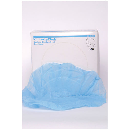 Bouffant Cap Spunbound, Blue, Large (24"), 100/ctn, 5 ctn/cs (US Only)
