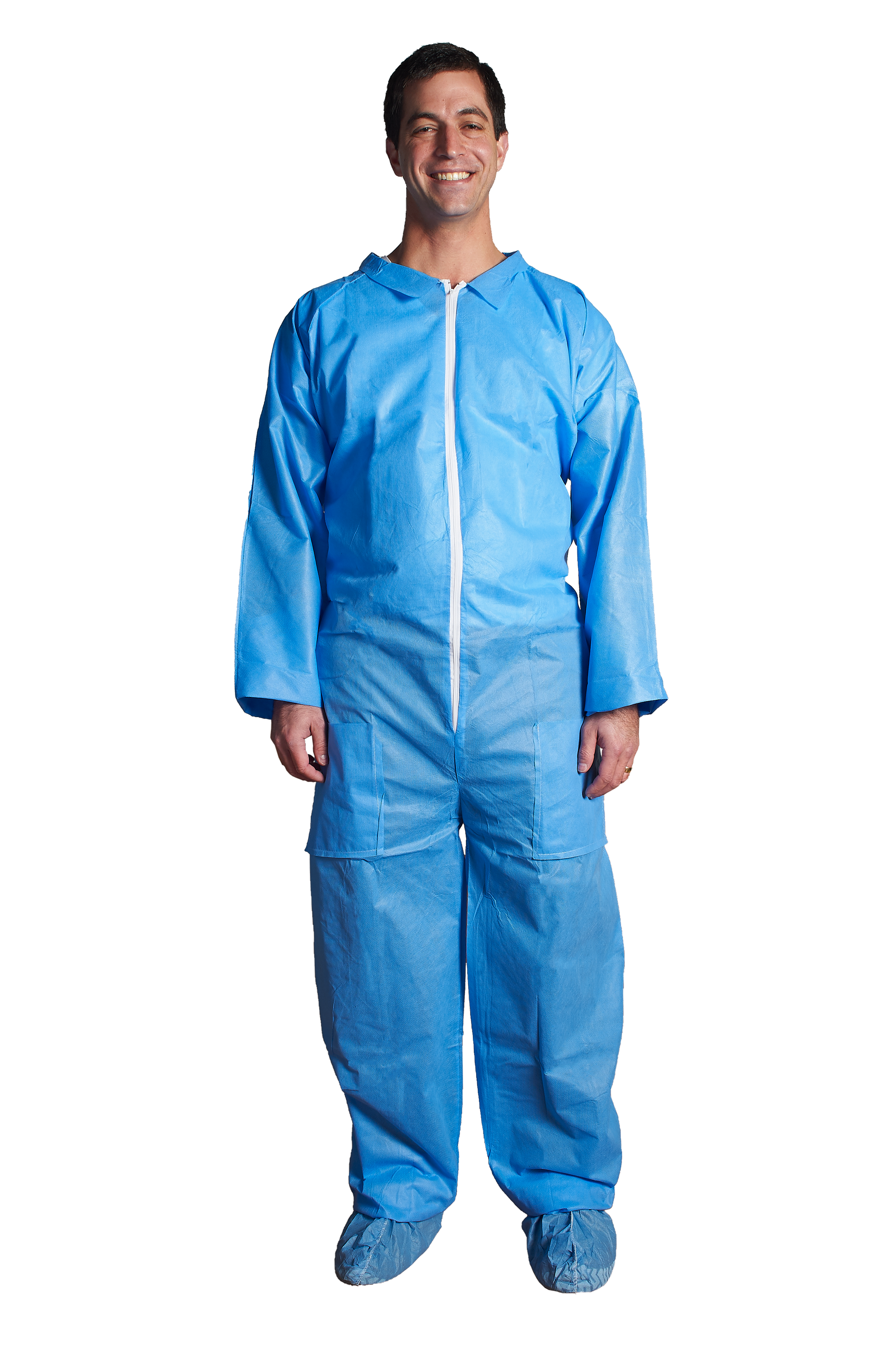 Coverall, 3X-Large, Blue, Open Ankle & Cuff, Traditional Collar, Zipper Front, sbpp, 5/bg, 10 bg/cs (DROP SHIP ONLY)
