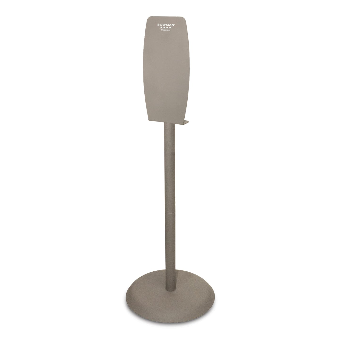 Floor Stand, Hand Sanitizer, Standard Back Plate For Use With Hand Sanitizer, Hand Lotion, Or Foam Dispensers (No Tools Recquired for Assembly), Self-Righting Base (Up to 40 Degrees Past Center Without Dispenser), Bay Gray Powder-Coated Steel, Optional Sign Holder (SN003-0212) Sold Separately, Optional Drip Tray (KS120-0212) Sold Seperately