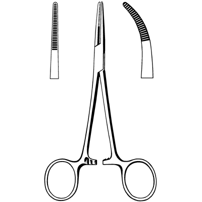 Merit Kelly Hemostatic Forceps, 5 1/2", Curved, Serrated, Finger Rings, Stainless Steel, Reusable, Non-Sterile (DROP SHIP ONLY)