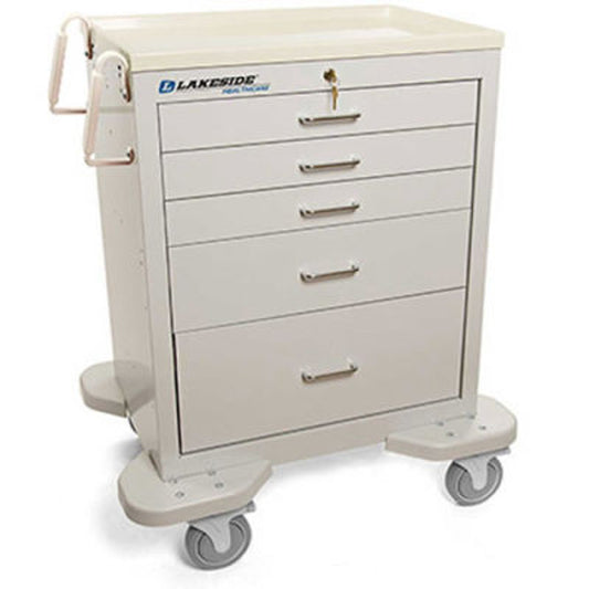 Cart, 5 Drawer, Drawer Configuration: (3) 3", (1) 6", (1) 9", Key Lock, 39_"H x 25"D x 32"W, Solid Gray (DROP SHIP ONLY)
