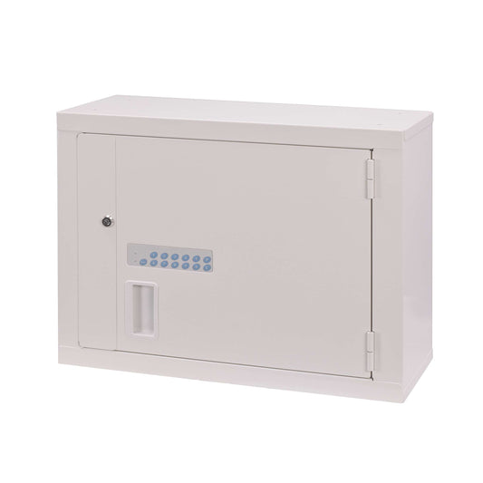 High Security Cabinet, Proximity Reader, 1 Fixed Shelf & 1 Adjustable Shelf, 24" x 10" x 18", Beige (DROP SHIP ONLY)