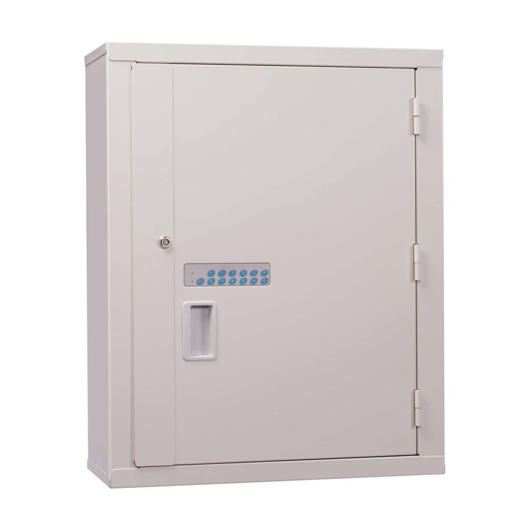 High Security Cabinet, Proximity Reader, 3 Fixed Shelves, 22" x 4_" x 18", Beige (DROP SHIP ONLY)