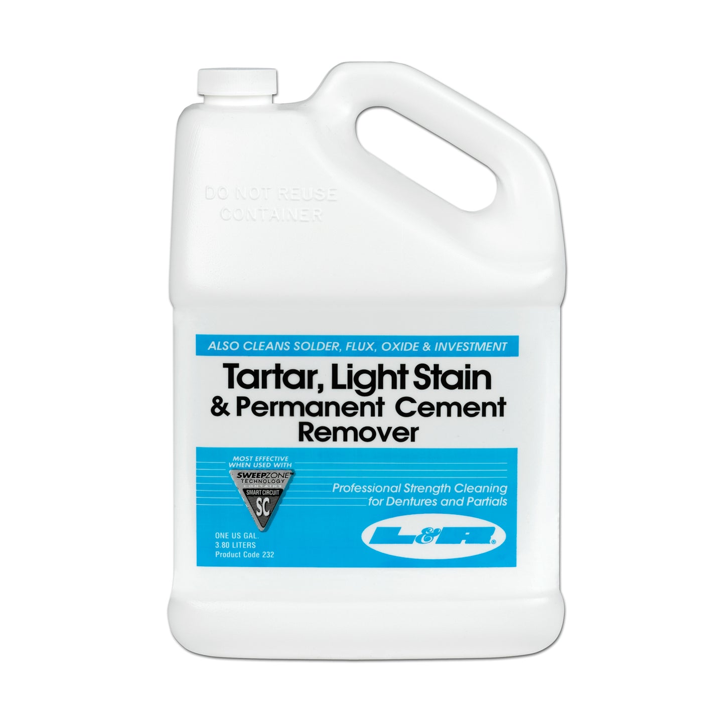 Tartar, Light Stain & Permanent Cement Remover, Gallon Bottle, 4/cs