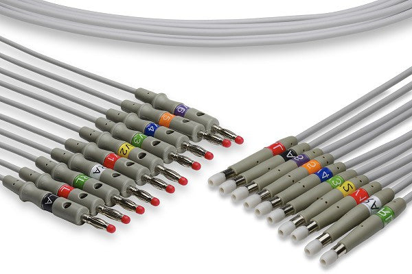EKG Leadwire, 10 Leads Banana, 4ft, Gray, Welch Allyn Compatible OEM: 401129 (DROP SHIP ONLY) (Freight Terms are Prepaid & Added to Invoice - Contact Vendor for Specifics)