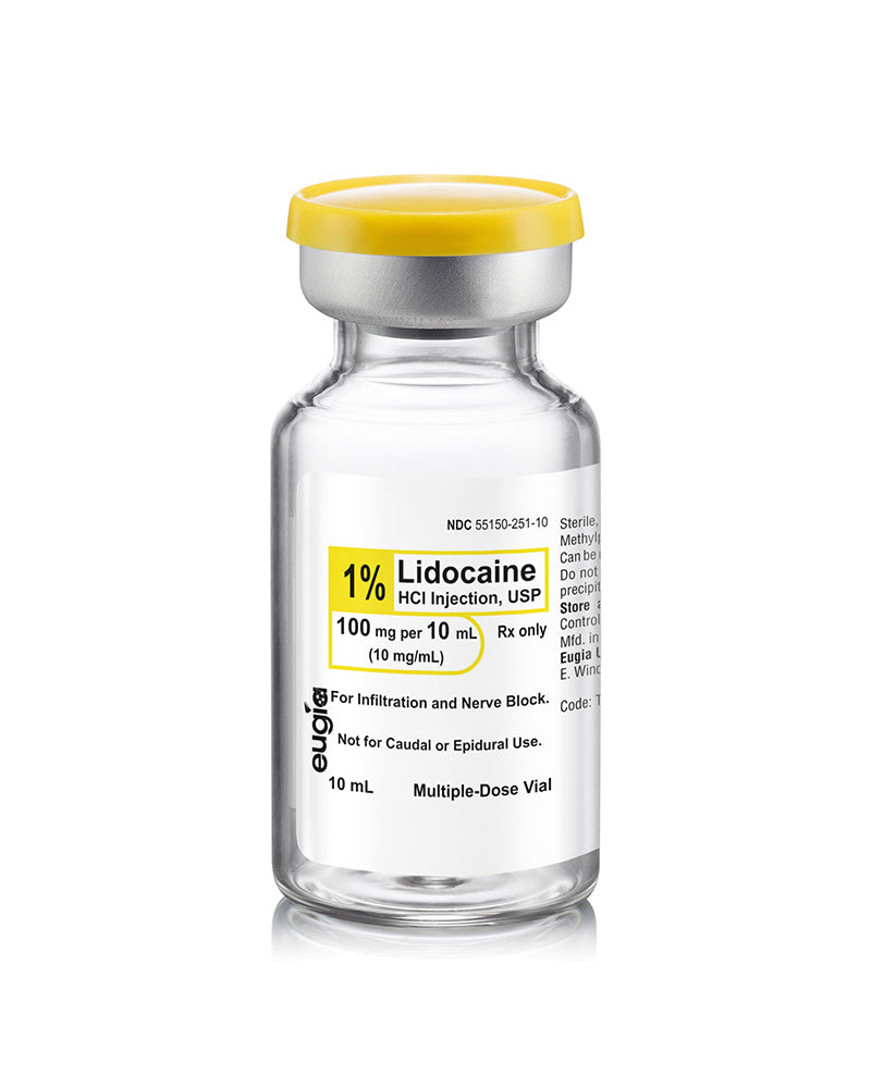 Lidocaine HCl Injection, USP 1% MDV 100mg/ 10ml, 25 vials/pk (Rx) (US Only, Excluding IN and ND) (Product is Non-Returnable)
