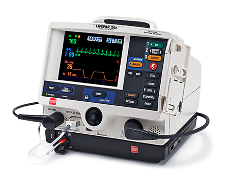 Lifepak 20e Defibrillator, 3-Lead, AED and Pacing, Refurbished, Includes: Quick Combo Cable, Lead Set, Test Load, Printer Paper, (1) Set of Adult Hands-Free Pads, Biomedical Testing/ Certification, and One Year Warranty (DROP SHIP ONLY) (Freight Terms are Prepaid & Add to Invoice-Contact Vendor for Specifics)