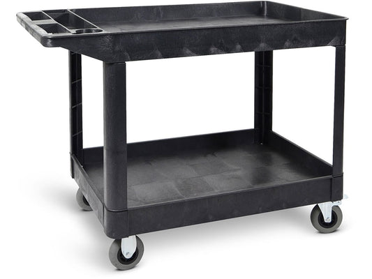 Tub Cart, 2 Shelves, Extra Large, Black, 46"W x 27"D x 9"H(DROP SHIP ONLY)