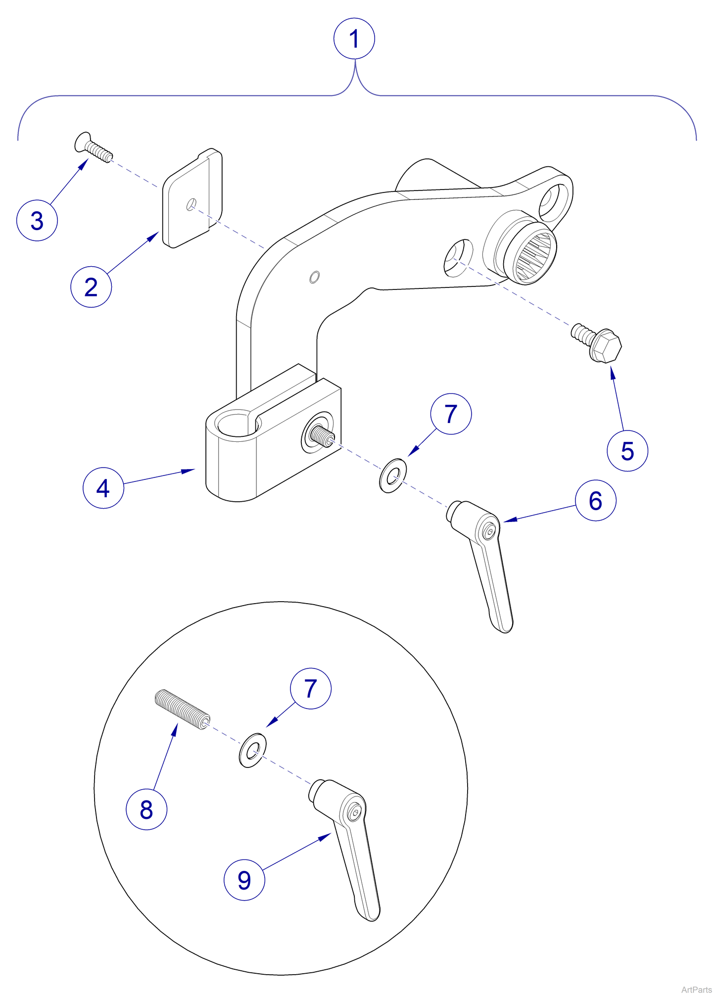 Mounting Bracket, Hardware w/Acc. Receiver, Field Installed (US Only) (DROP SHIP ONLY) (Delivery Info Sheet Required)