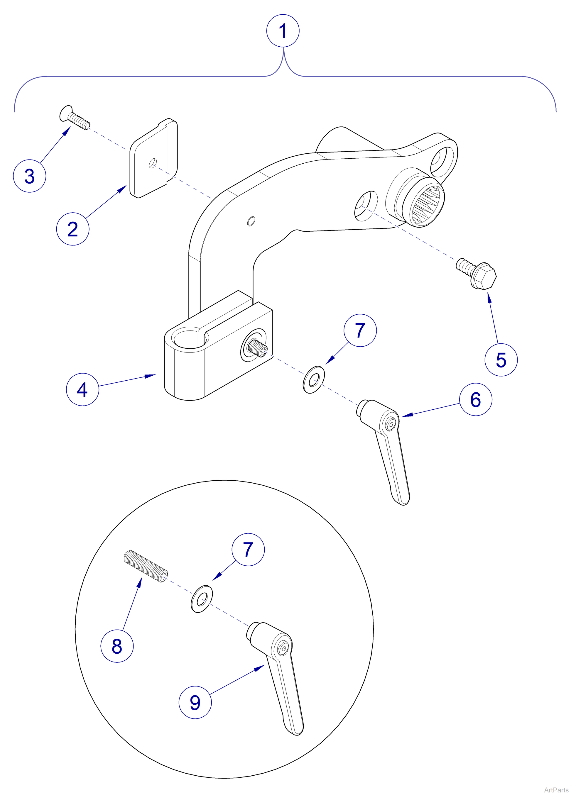 Mounting Bracket, Hardware w/Acc. Receiver, Field Installed (US Only) (DROP SHIP ONLY) (Delivery Info Sheet Required)