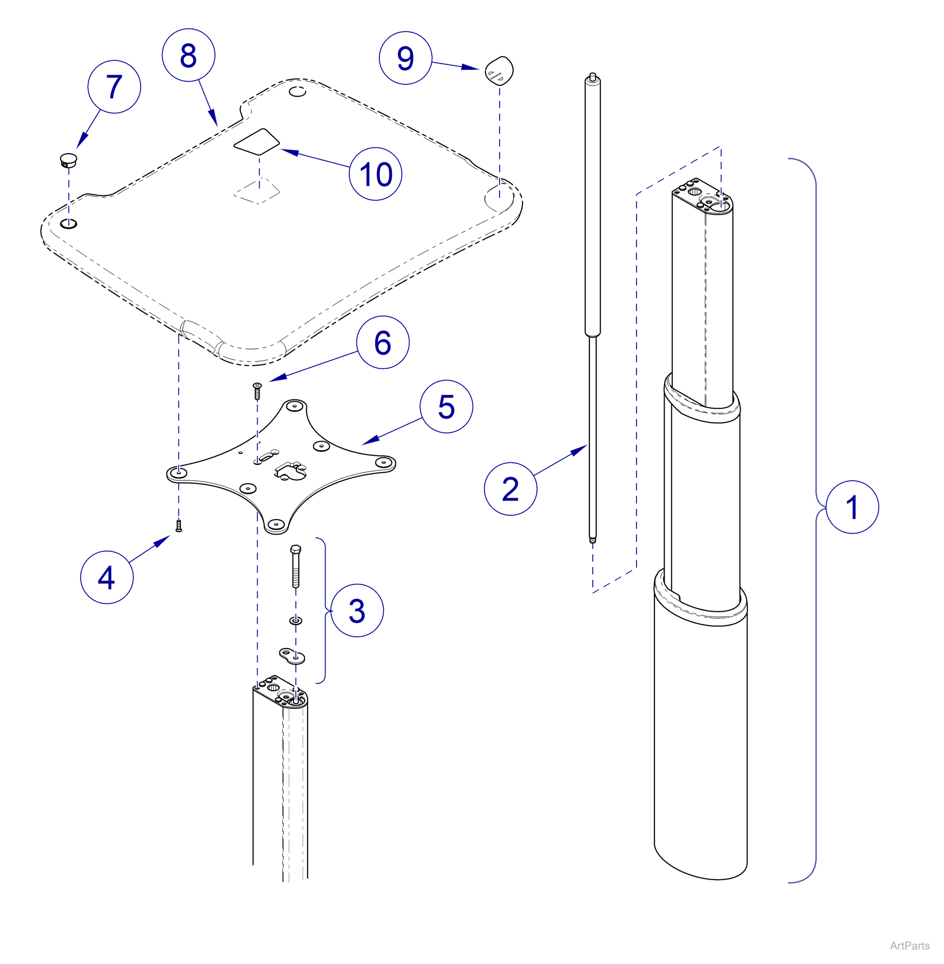 CPU Holder-Column (US Only) (DROP SHIP ONLY) (Delivery Info Sheet Required)