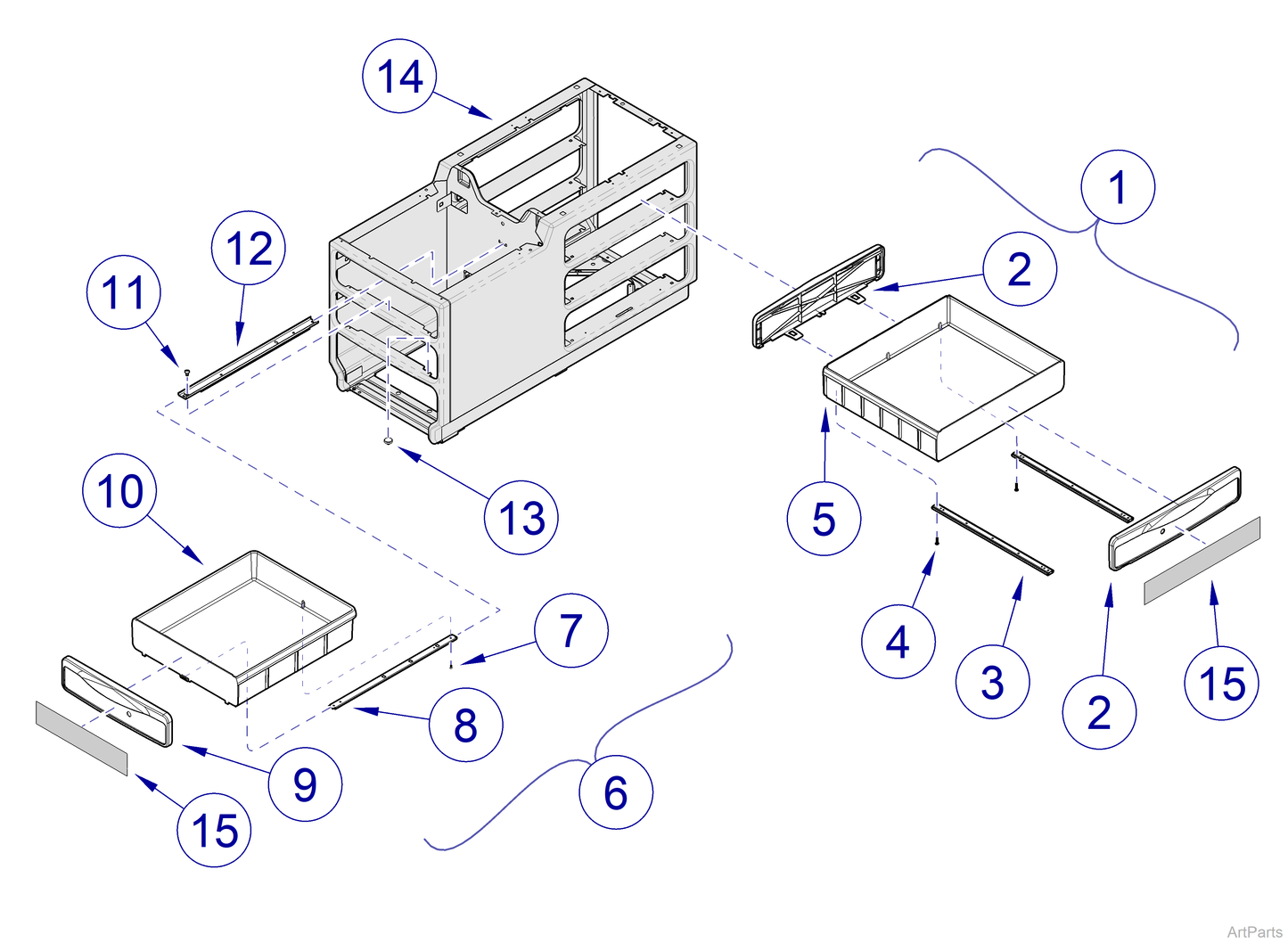 204 Front Drawer Kit, Mist (US Only) (DROP SHIP ONLY) (Delivery Info Sheet Required)