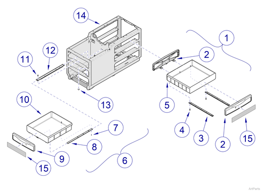 204 Front Drawer Kit, Mist (US Only) (DROP SHIP ONLY) (Delivery Info Sheet Required)