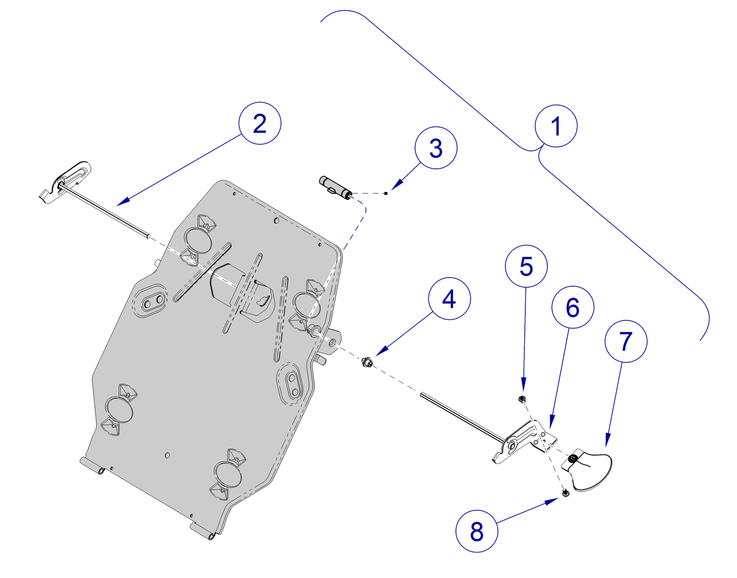 Manual Back Release Weldment, L.H. (US Only) (DROP SHIP ONLY) (Delivery Info Sheet Required)