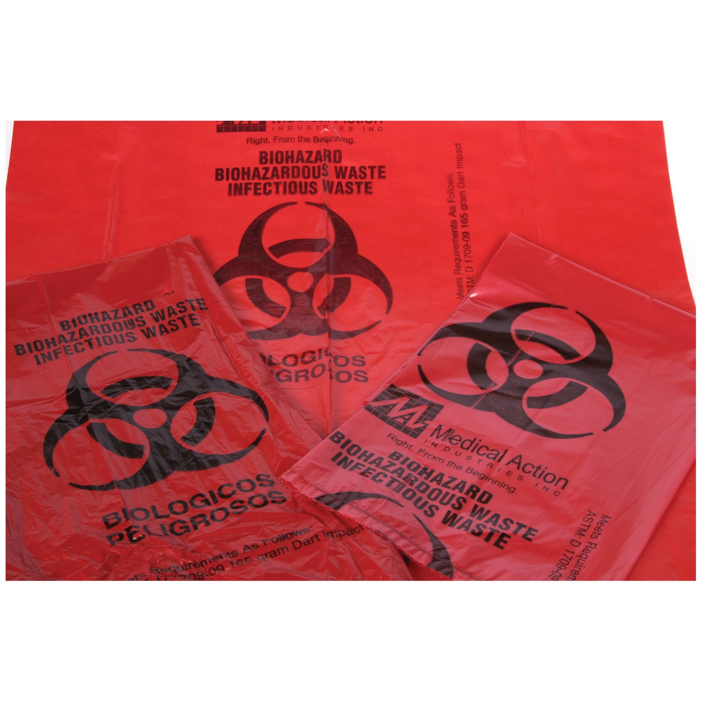 Infectious Waste Bag, 23" x 23" Red, 1.1 mil, 500/cs (64 cs/plt)