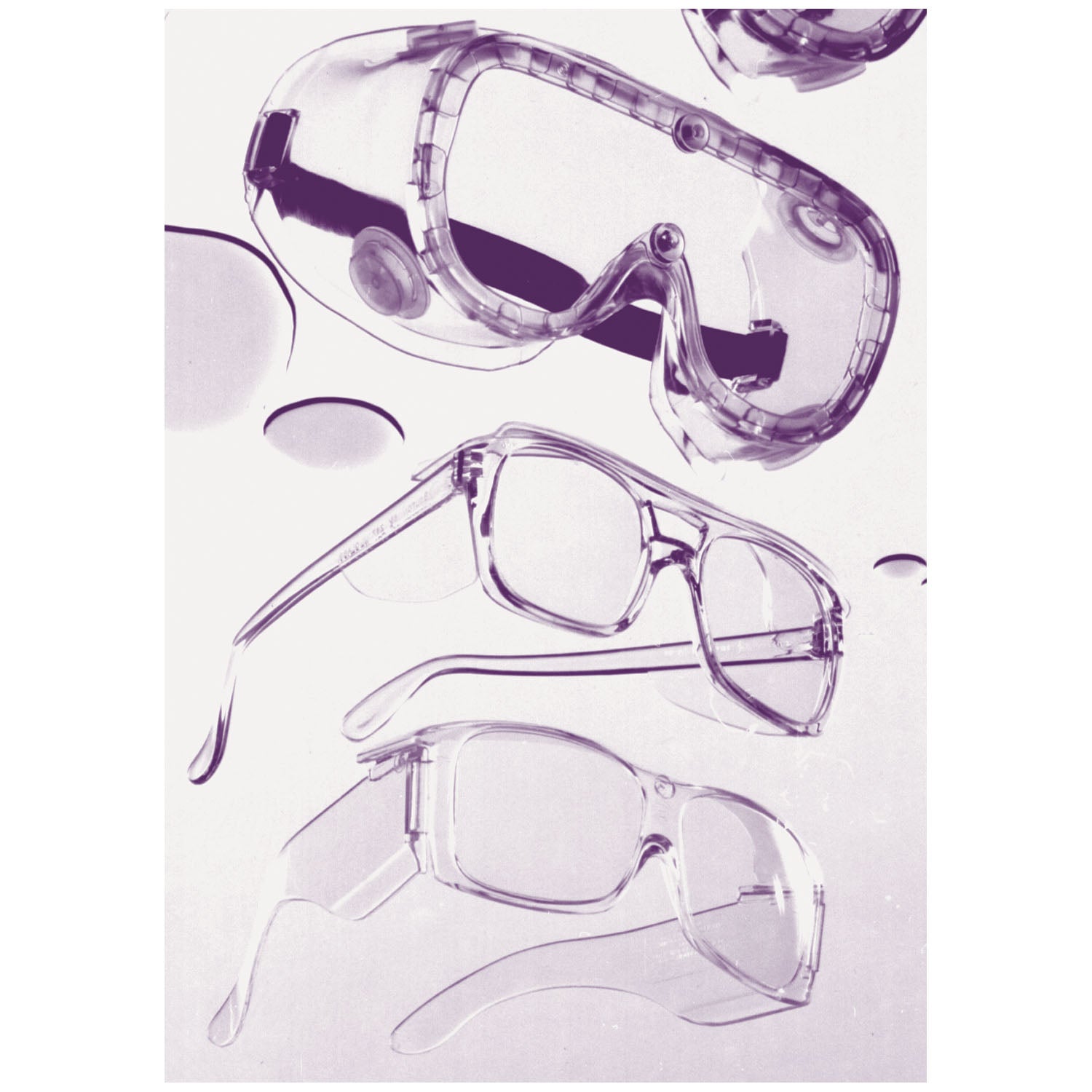 Heavy-Duty Safety Goggles, Clear Lens, 4 Stack Trap Vents, 12/cs 