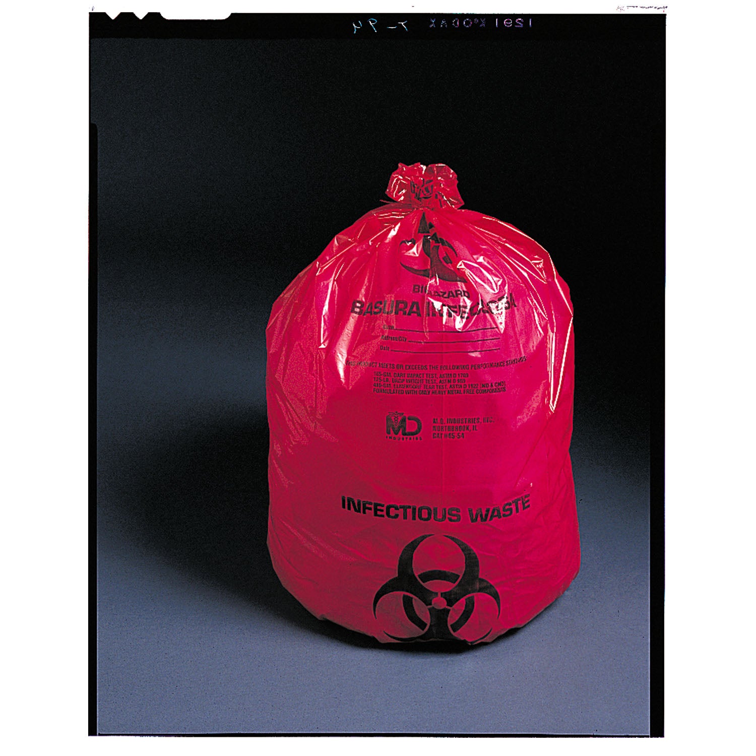 Infectious Waste Bag, 40" x 55", 1.25 mil, 45-55 gal, 150/cs