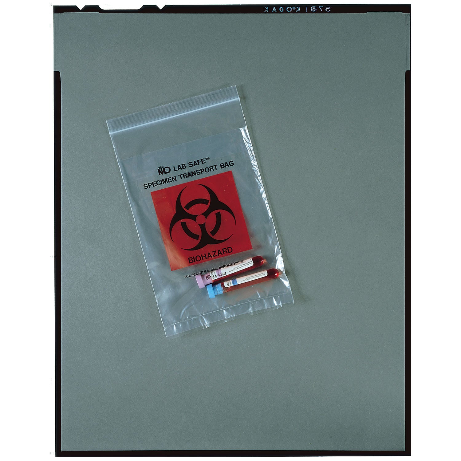 Collection Bag, 6" x 6", Zip Closure, Biohazard Black/ Red Print, 1000/cs (90 cs/plt)