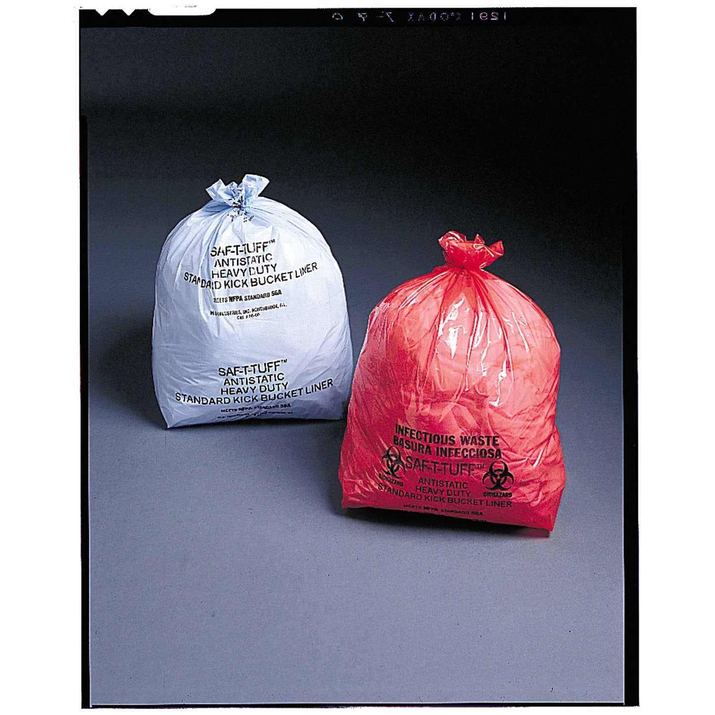Kick Bucket Liner, 18" x 8" x 16", Red, 1.3 mil, 500/cs