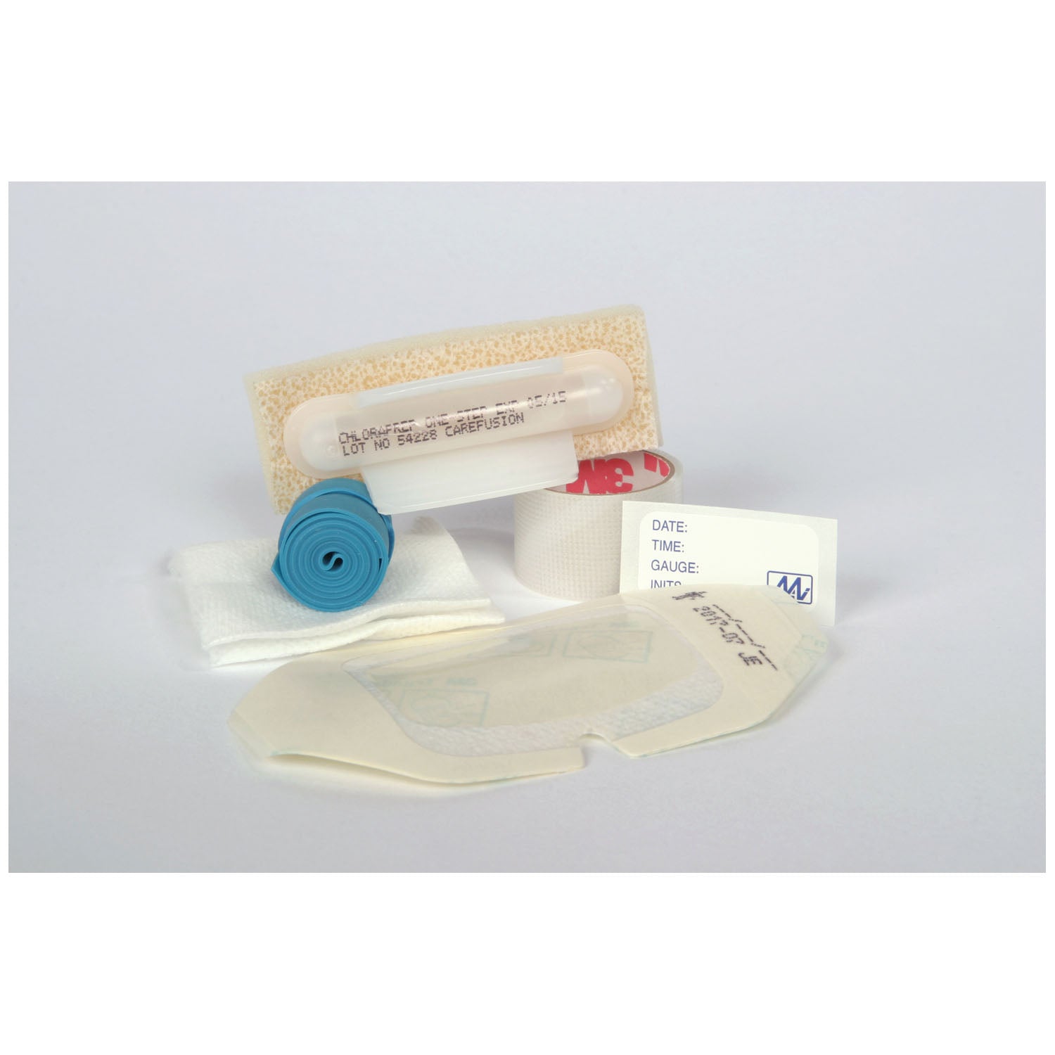 IV Kit Includes: IV Change Label, 18" Transpore Tape, Tourniquet, Tegaderm Notched Dressing, 4-Ply Non-Woven Gauze Sponge & 1.5mL FREPP Applicator, 100/cs