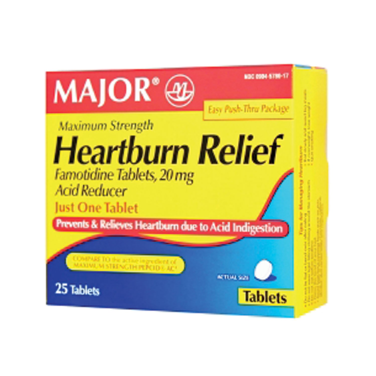 Heartburn Relief, Maximum Strength, 25s, Compare to Pepcid AC Maximum Strength, 24/cs, NDC# 00904-5780-17 (US Only)