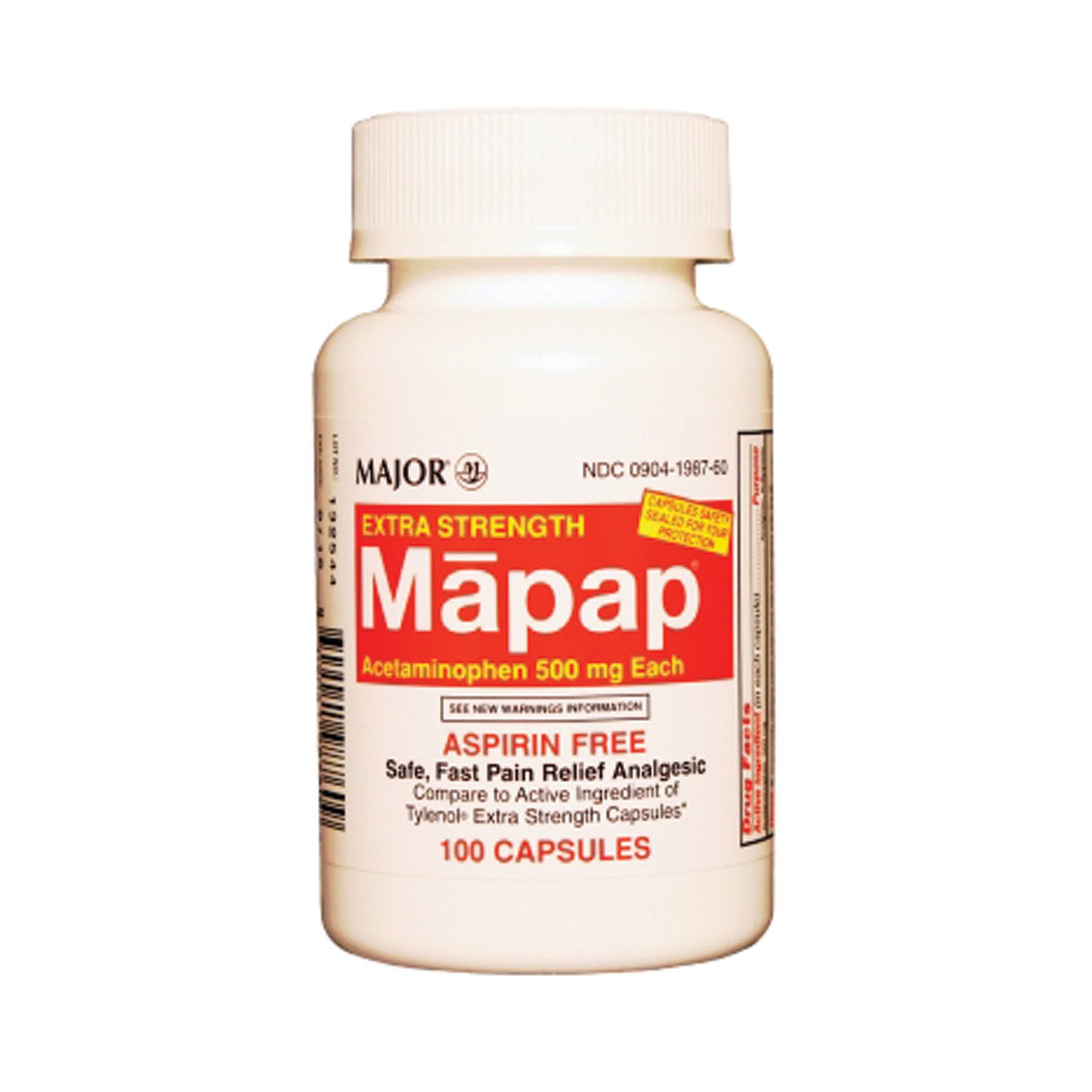 Mapap, 500mg, 100s, Unboxed, Compare to Tylenol, 24/cs, NDC# 00904-1987-60 (US Only)