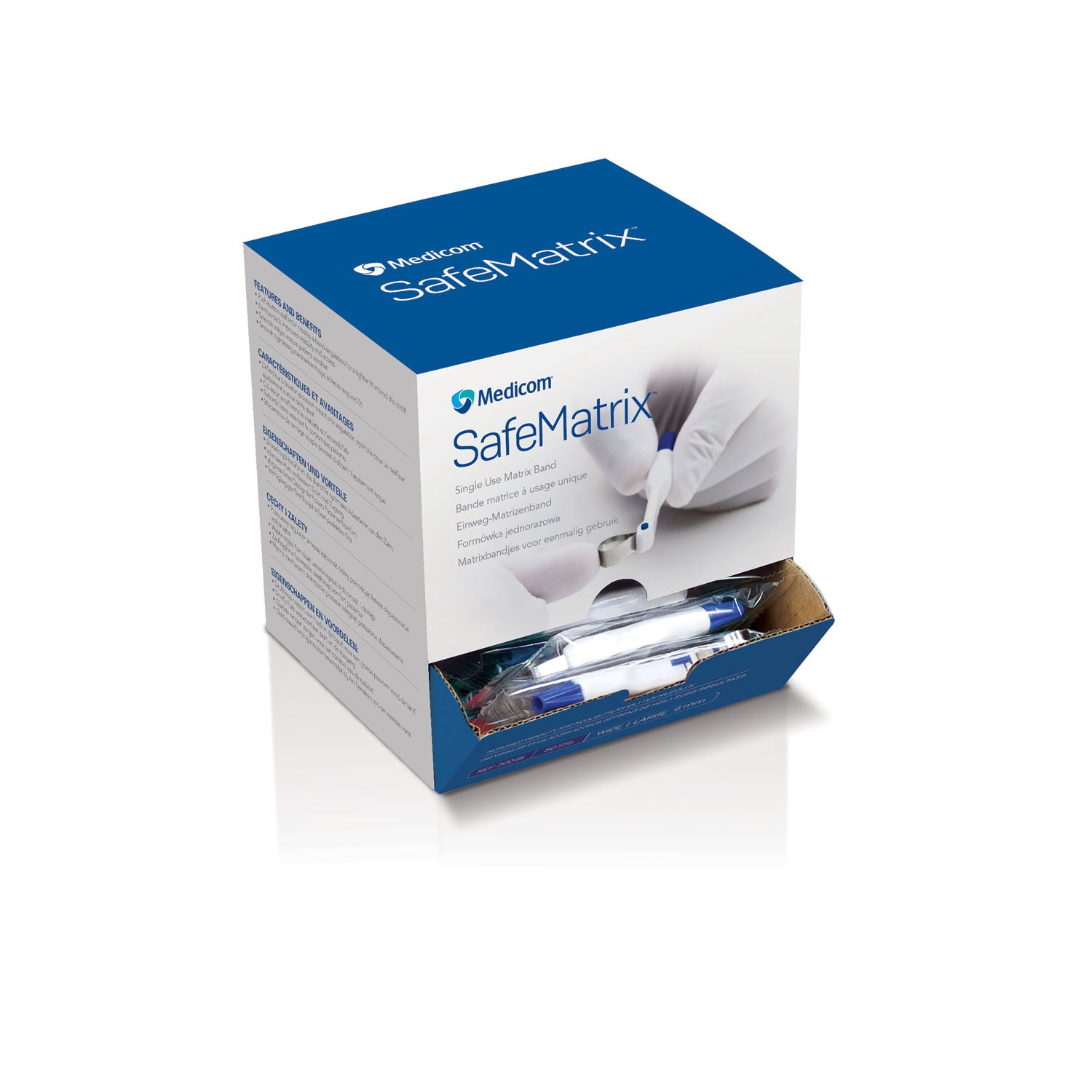 Matrix Band, Disposable, Wide, 6mm, Blue, 50 bands/bx