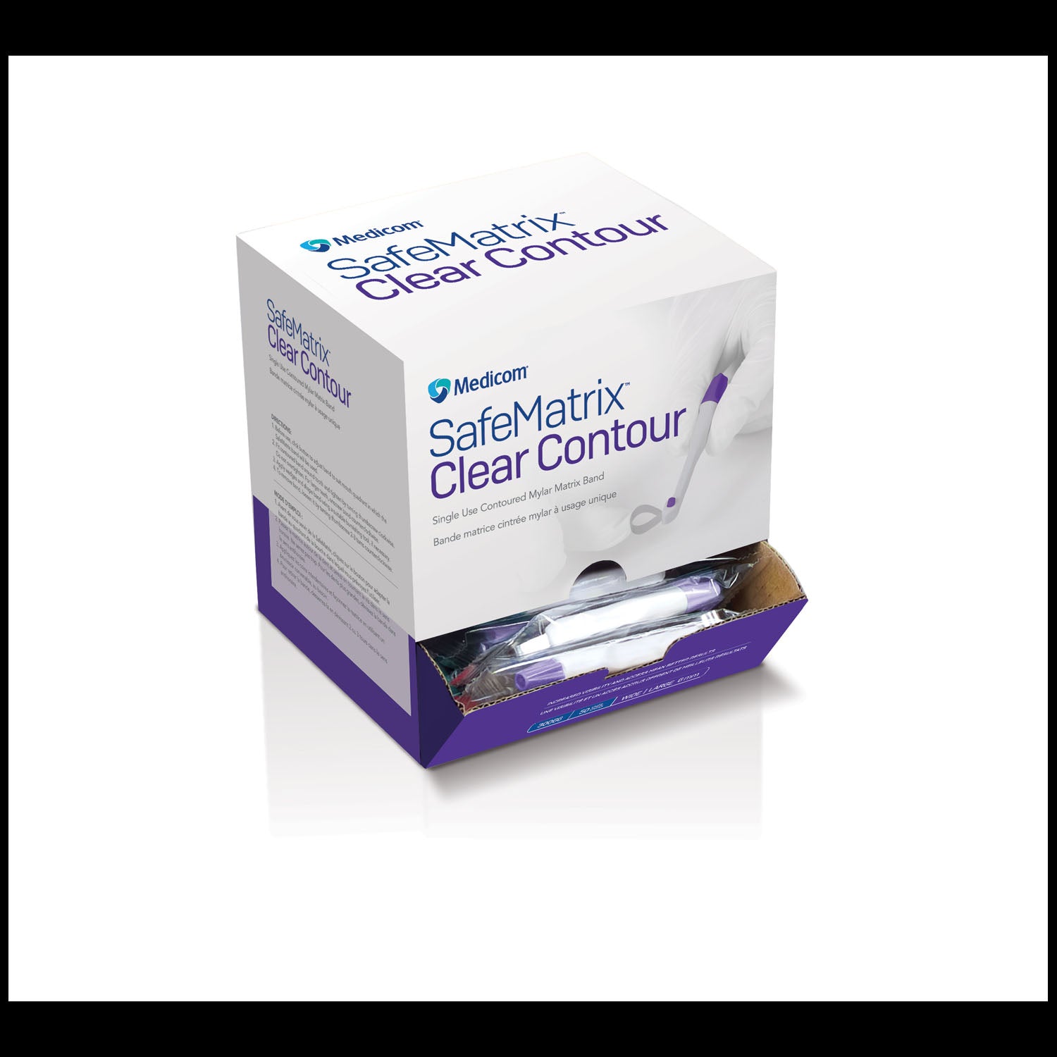 Clear Contour Single-use Matrix Band. Wide, 6mm, Purple, 50 bands/bx (Not Available for sale into Canada)