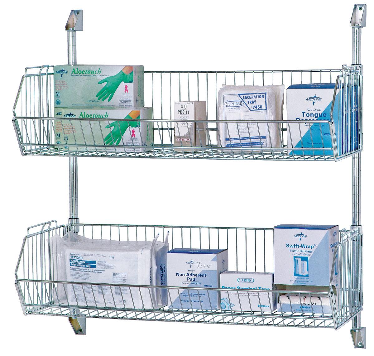 Modular Shelf Basket, 14"W x 48"L x 9"H, Chrome (DROP SHIP ONLY)