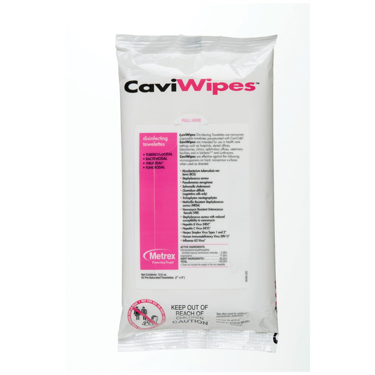 CaviWipes Flat Pack, 45/pk, 20 pk/cs (60 cs/plt) (091267) (US Only)