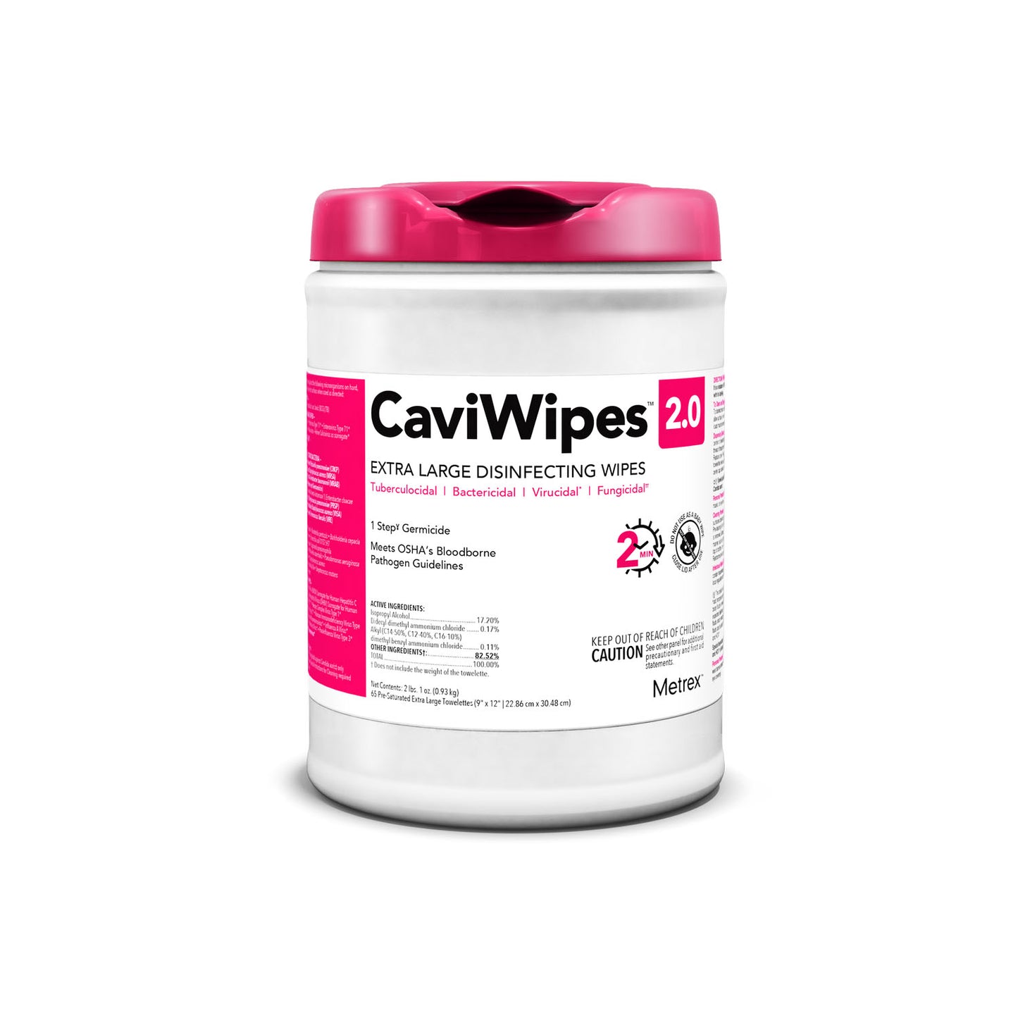 CaviWipes 2.0 XL, 65 wipes/canister, 12 can/cs (40 cs/plt) (US Only)
