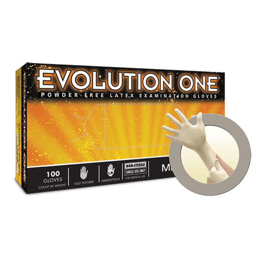 Exam Gloves, PF Latex, Textured, Medium, 100/bx, 10 bx/cs (60 cs/plt) (US Only)