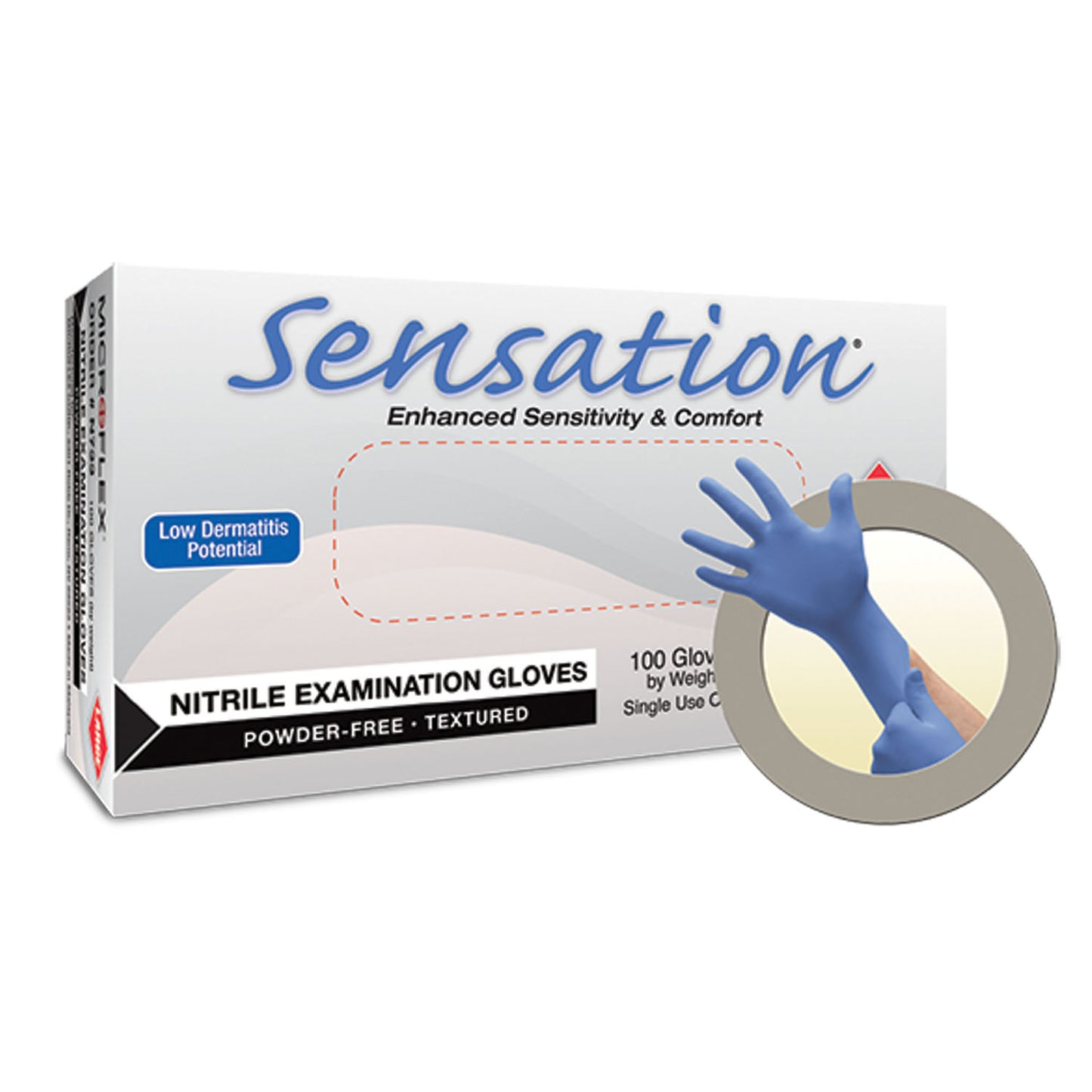 Exam Gloves, PF Nitrile, Textured Fingers, Blue, X-Small, 100/bx, 10 bx/cs  (US Only)