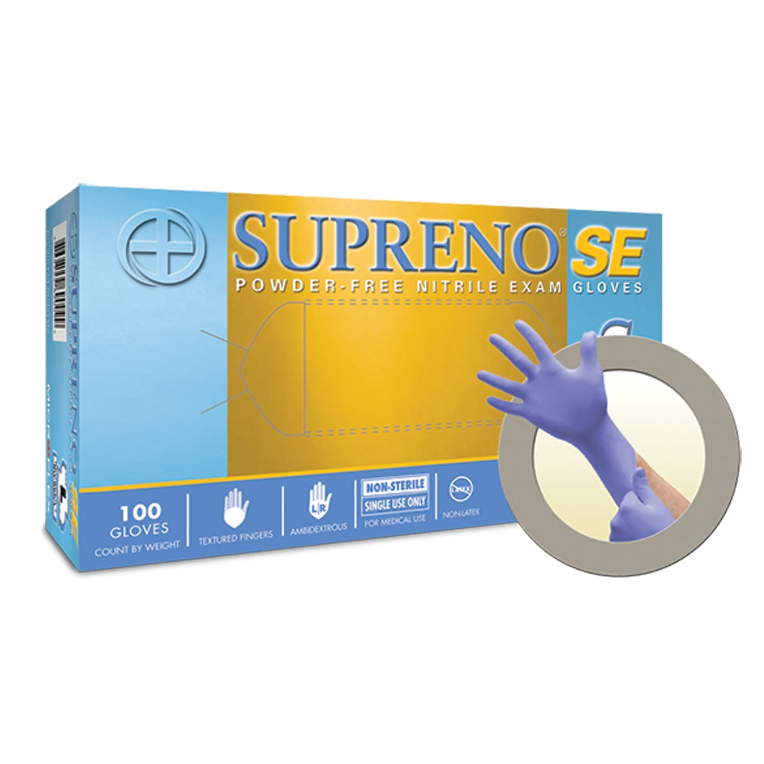 Exam Gloves, Nitrile, PF, Latex-Free, Textured Fingers, Blue, X-Small, 100/bx; 10 bx/cs (US Only)