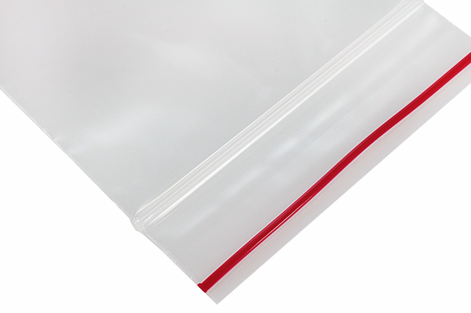 Minigrip Red Line Zip Closure Bags, 4 Mil, with Hang Hole, Clear, LDPE Film, Flat Pack, 4 x 8, 100/pk, 10 pk/cs