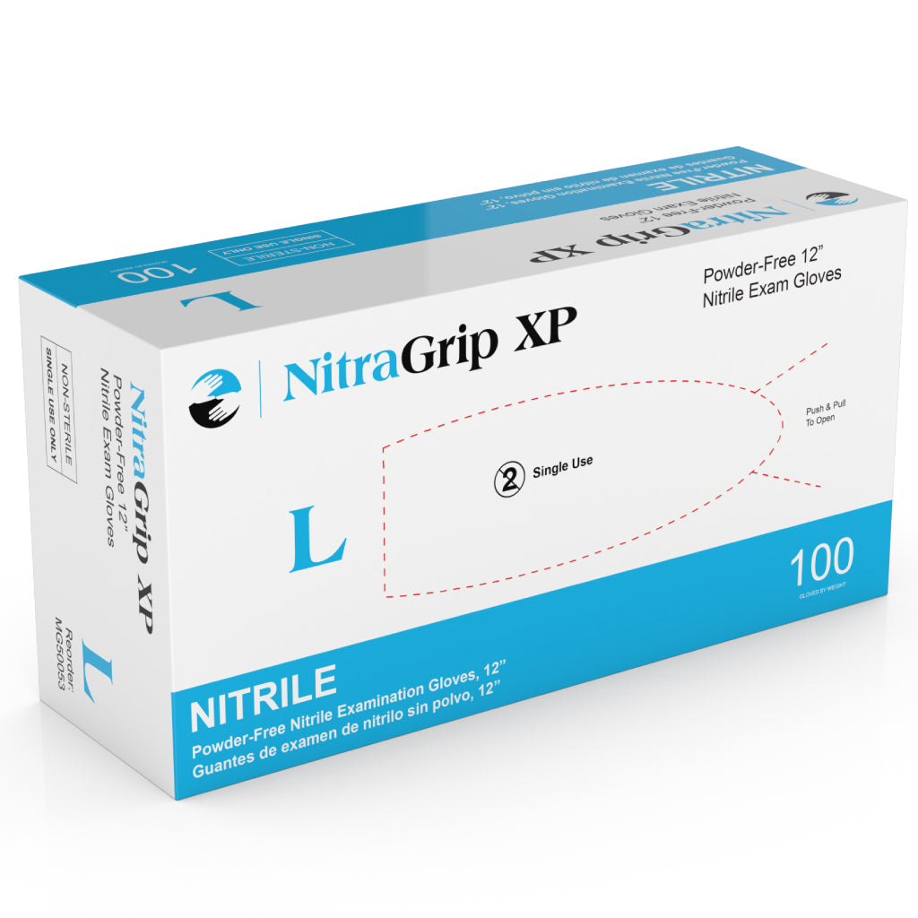 Exam Glove, Nitrile, Large, 12", 6mL, Chemo Tested, Textured, Non-Sterile, 100 pr/bx, 10 bx/cs