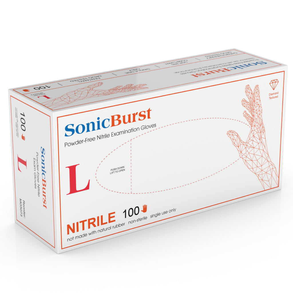 Glove, Powder Free (PF), Latex-Free (LF), Diamond Textured, 6 ML, Large, Orange, 100/bx, 10 bx/cs