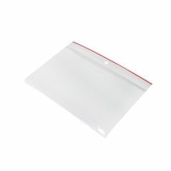 Minigrip Red Line Zip Closure Bags, 4 Mil, with Hang Hole, Clear, LDPE Film, Flat Pack, 6 x 4, 100/pk, 10 pk/cs
