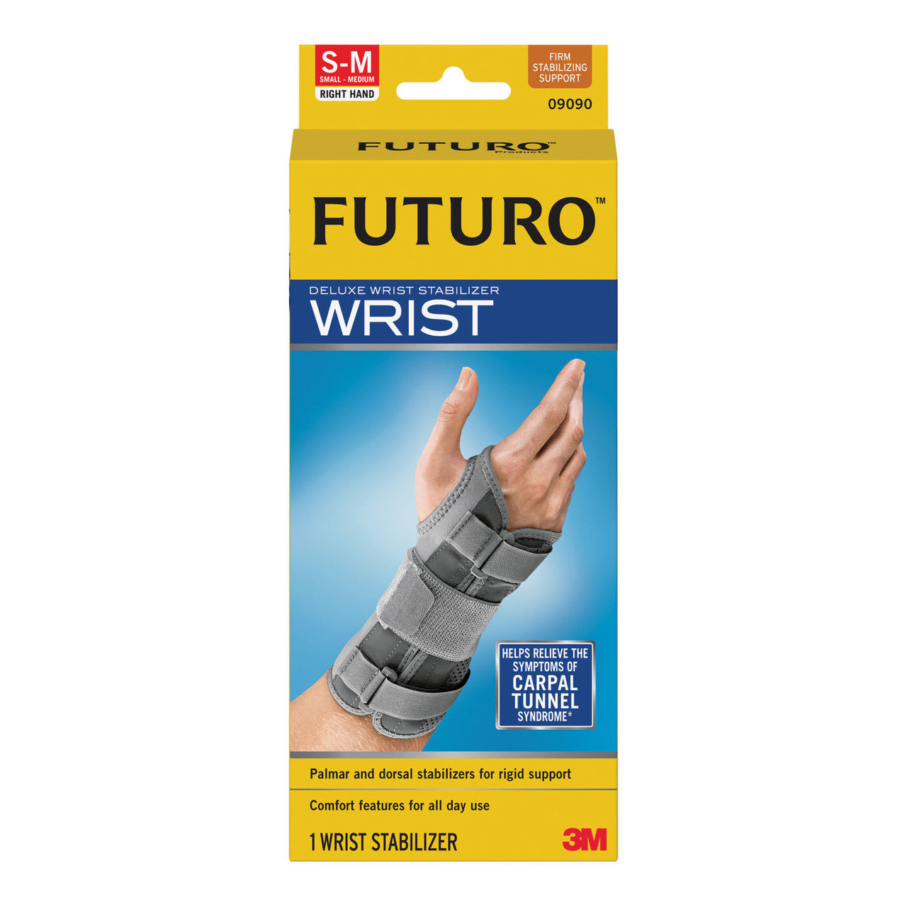 FUTURO Compression Stabilizing Wrist Brace, Right Hand,Small/ Medium, 2/pk, 6 pk/cs(Continental US+HI Only)