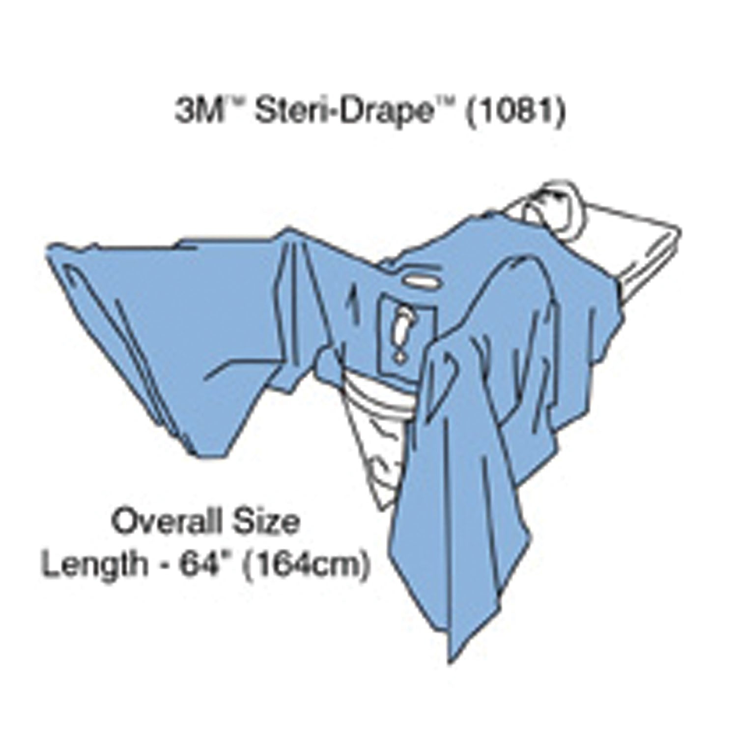 Steri-Drape TUR Drape, 64", Absorbent Impervious Material, Abdominal Adhesive Aperture, Elastic Aperture, Neoprene Finger Cot, Fluid Collection Pouch with Filter & Exit Port, 14/bx, 2 bx/cs
