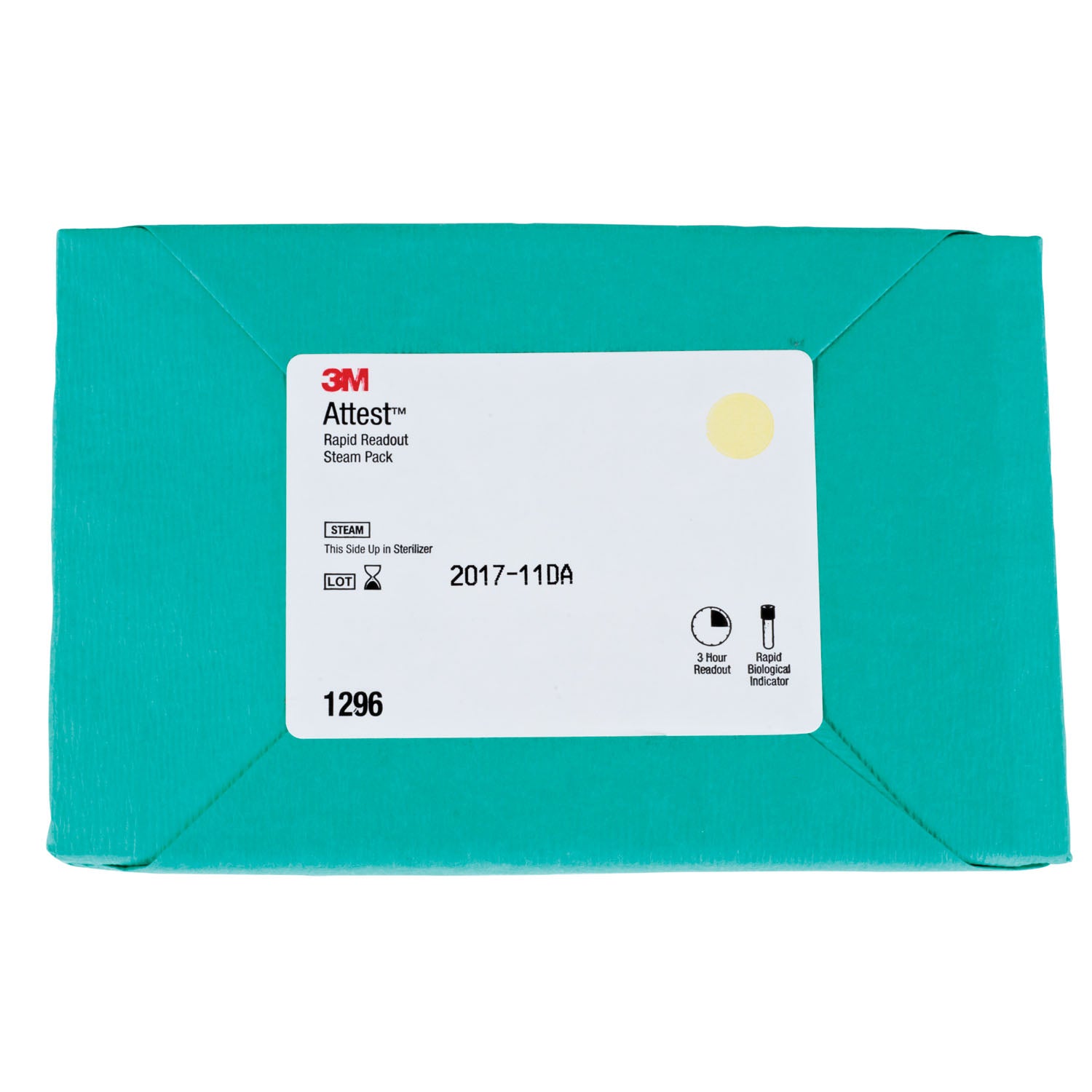 Test Pack for Steam 250F/ 121C Gravity or 270F/ 132C Vacuum Assisted Sterilizers, Includes 25 Test Packs & 25 Controls, 3 Hour Readout, Brown Cap, 25/cs (84 cs/plt) (Continental US+HI Only)