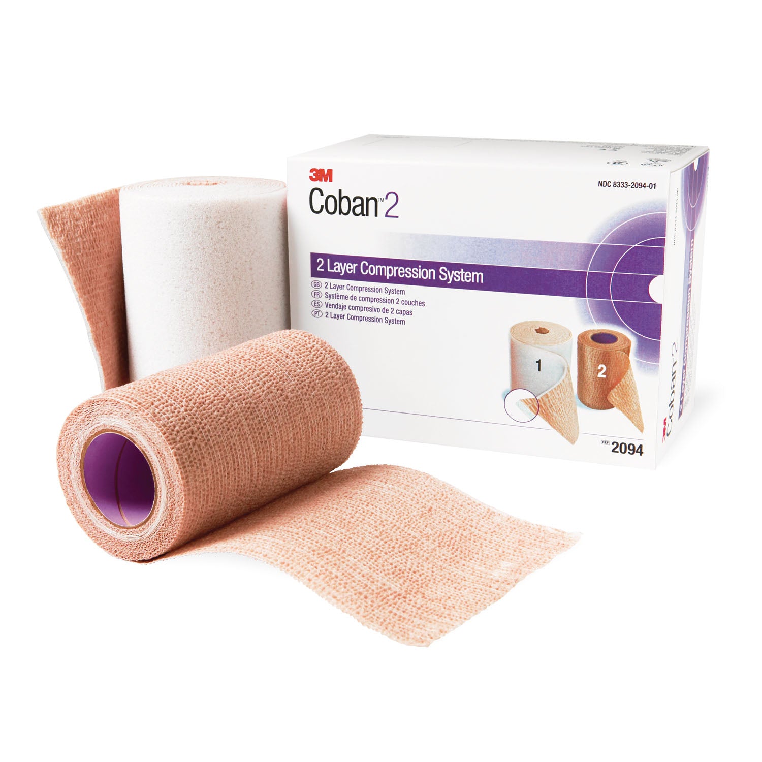 Compression System Includes: Roll 1 Comfort Layer 4" x 2.9 yds, Unstretched, Roll 2 Compression Layer 4" x 5.1 yds, Fully Stretched, 1/bx, 8 bx/cs (Continental US+HI Only) (Item on Manufacturer Backorder - Inventory Limited when Available)