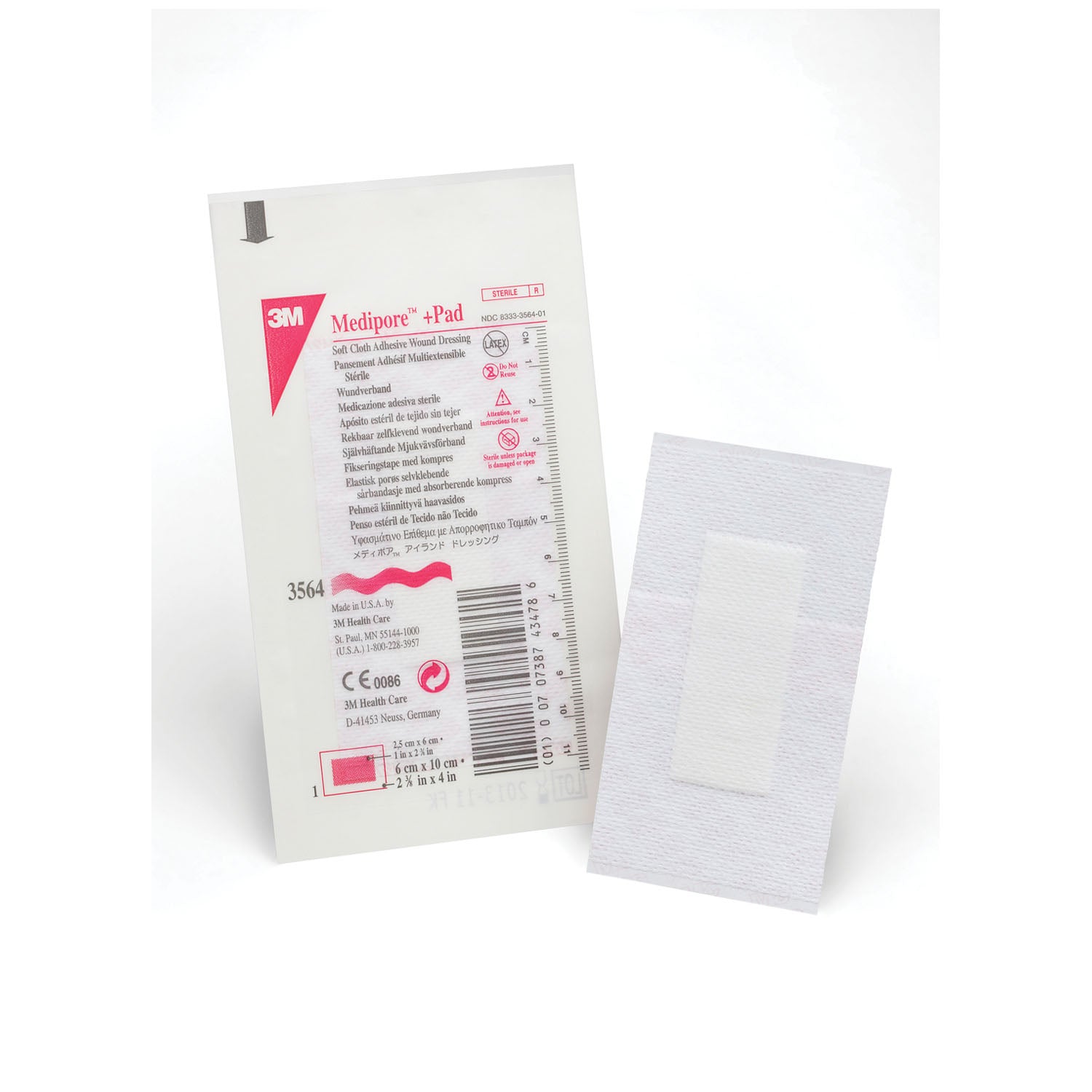 Wound Dressing, 2 3/8" x 4", Pad Size 1" x 2 3/8", 50/bx, 4 bx/cs (Continental US+HI Only)