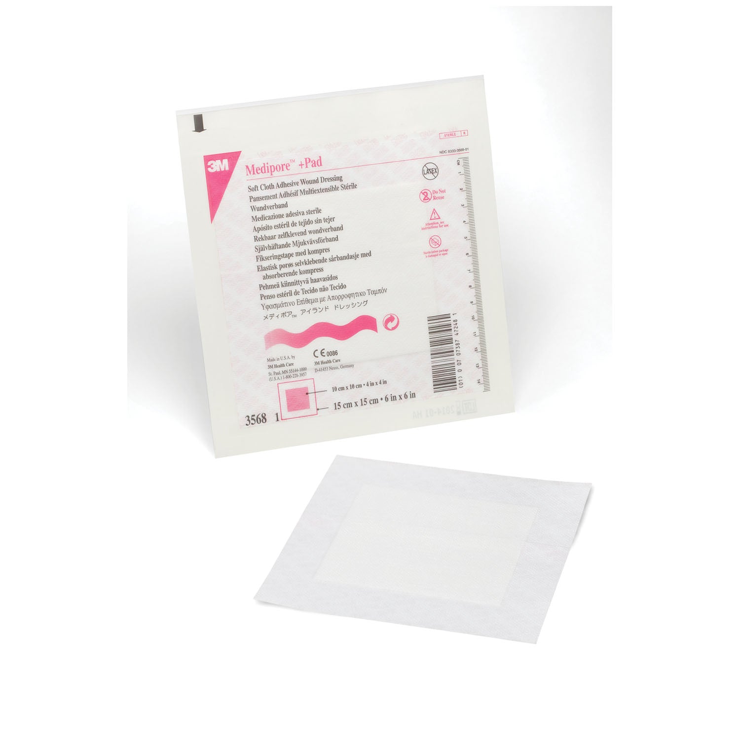 Wound Dressing, 6" x 6", Pad Size 4" x 4_", 25/bx, 4 bx/cs (Continental US+HI Only)