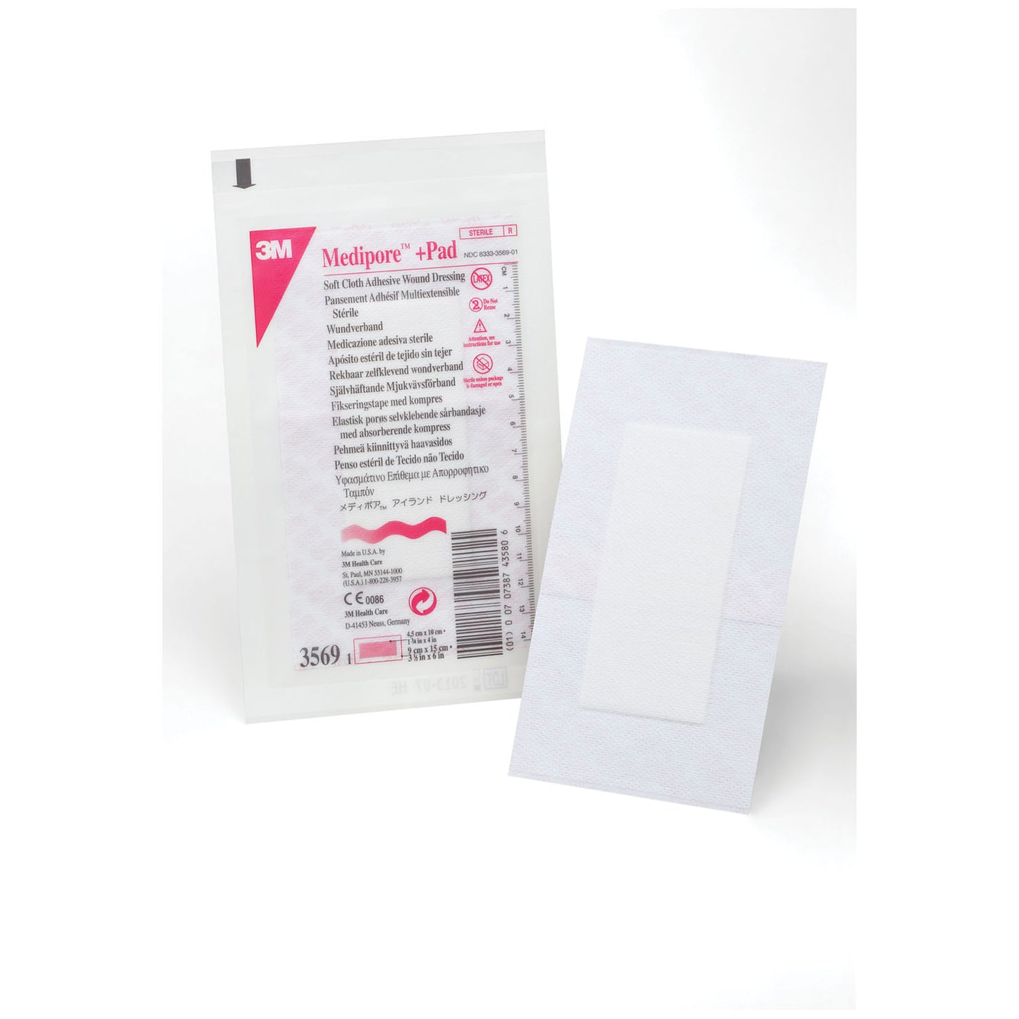 Wound Dressing, 3_" x 6", Pad Size 1_" x 4", 25/bx, 4 bx/cs (Continental US+HI Only)